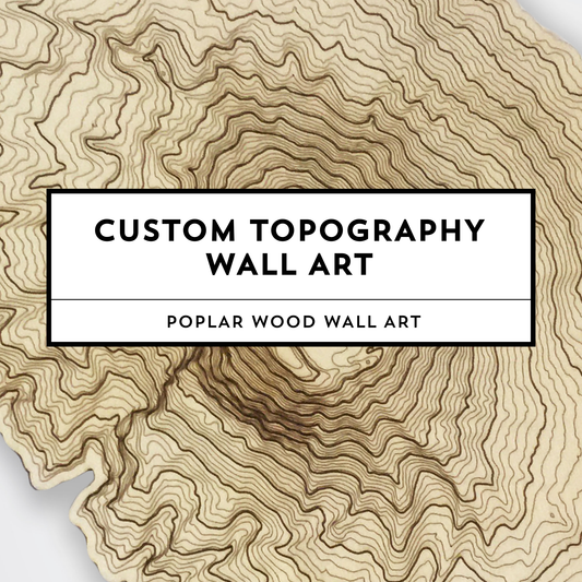 Custom Wood Wall Art | Mountain Map Art | Topography Map