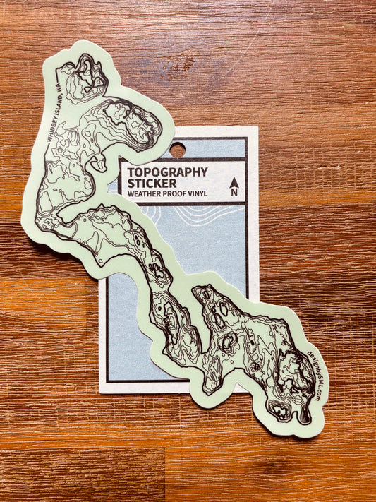 Whidbey Island Custom Topography - Stickers